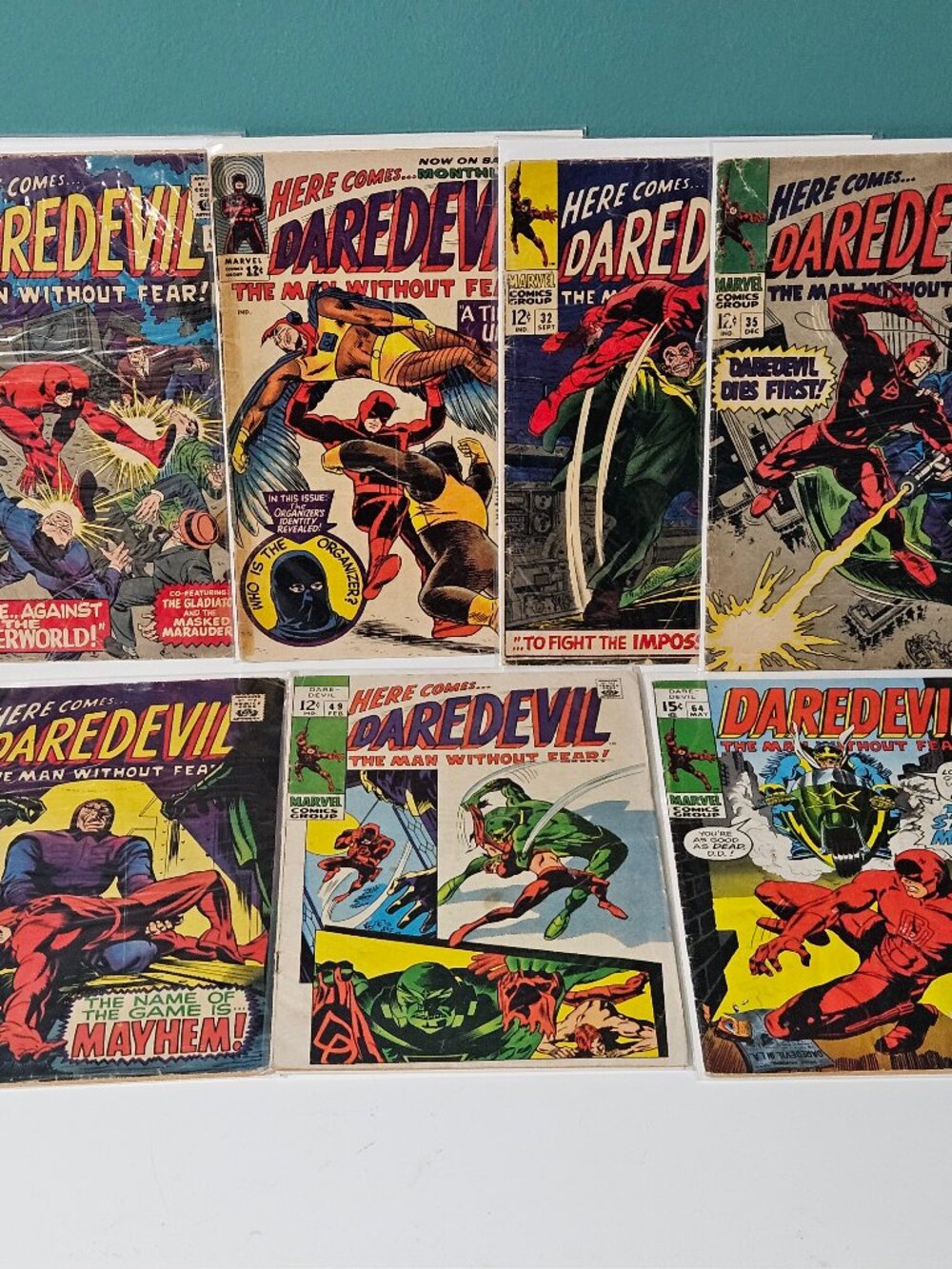 Daredevil Lot of 7 Silver Age Marvel Comics #11 19 32 35 36 49 64 C134